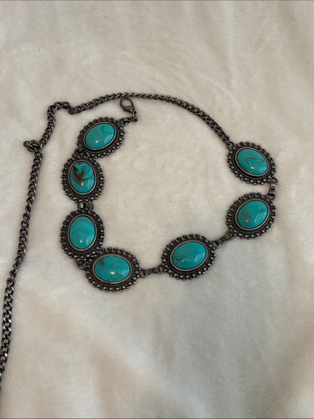 Turquoise Stone Statement chain belt